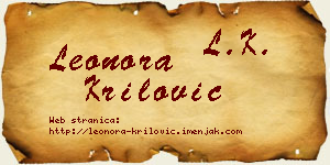 Leonora Krilović vizit kartica